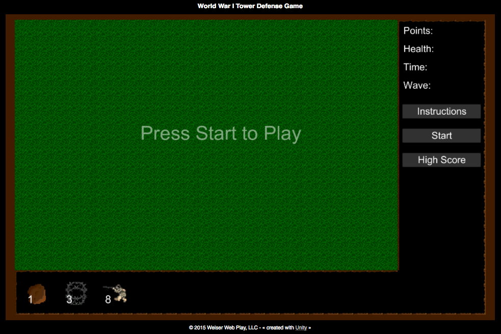 World War I Tower Defense Game